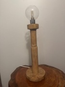 Drewniana lampa stołowa handmade loft rustykalna/industrialna LED – unikat