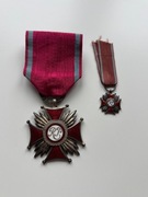 Srebrny Krzyż Zasługi II RP - Gontarczyk + miniatura