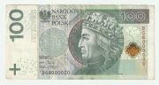 Banknot 100 zł 2012 Seria BG 8000000 - Rzadka Milionówka! Stan VF/XF