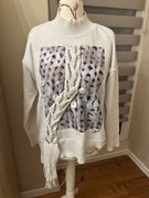 Sweter bawełniany ciekawa aplikacja M 38