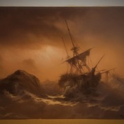 Marek Rużyk "Opuszczony Okręt" 2005r, 73x50cm