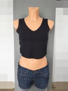 czarny krótki top paski na plecach * S/M