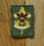 USA AMERYKAŃSKA NASZYWKA PATCH SKAUTÓW LILIA PROSTOKĄT LATA 60