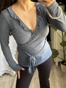 Nowa z metką bluzka Esprit S długi rękaw dekolt wiązana kołnierzyk