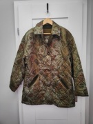 zielona pikowana kurtka vintage kwiaty floral Chneiders rozmiar L/XL 