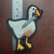 Naszywka Morale Patch-  GĘŚ ZE SZTYLETEM   (mocowanie na rzep)