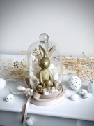 Szklana kopuła z zajączkiem prezent dekoracja Wielkanoc