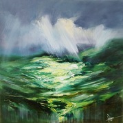 Obraz olejny 50x50 cm Nowoczesny Krajobraz Abstrakcja Ręcznie Malowany 