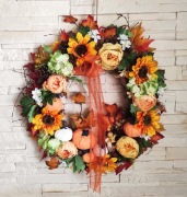 Duży jesienny wianek, ręcznie robiony, ok. 50 cm 
