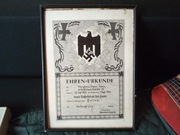 Ehren Urkunde 1939