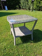 Stolik tarasowy ogrodowy Technorattan szklany gruby blat 50 x 50 Taras