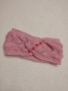 Ciepła Opaska Dziewczęca Rękodzieło Zima Jesień Różowa