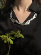 Naszyjnik Liquid Metal Silver | Unikat Kris Design | Rzeźba Minimal Luxe