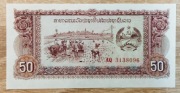 Laos 50 Kip 1979  P-29r UNC /  Banknot zastępczy /