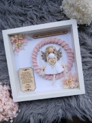 Podziękowanie na komunię chrzest ślub ramka z szybką dla matki chrzestnej