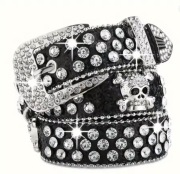 Czarny pasek y2k z cyrkonią