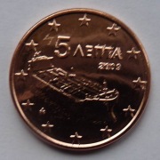 GRECJA  2009 5 CENTÓW UNC !!!!!!!!!!
