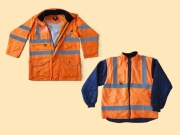 Odblaskowa kurtka przeciwdeszczowa i kamizelka rozmiar L SKANSKA