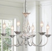 Żyrandol Rustykalny W Stylu Francuskim Vintage Srebrny Stylizowany