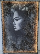 Obraz z drewnem czarnego dębu 