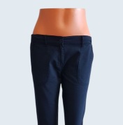 Damskie eleganckie granatowe spodnie materiałowe Blue Motion 36/S