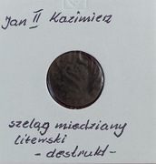 Jan II Kazimierz szeląg miedziany litewski - destrukt