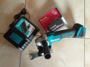 Szlifierka kątowa Makita z  baterią i ładowarką.