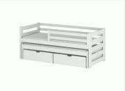 Łóżko dziecięce z dostawką i szufladami + GRATIS materace