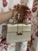 Dune śliczna złota torebka na ramię na złotym łańcuszku mega efektowna 