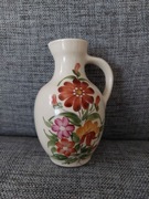 RĘCZNIE MALOWANY CERAMICZNY DZBANEK Z KWIATOWYM MOTYWEM –  VINTAGE