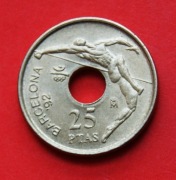 25  Peset    1990  r  -   Hiszpania   Olimpiada   stan !!   