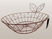 Kosz miedziany okrągły liście na owoce misa metalowy koszyk DUŻY XXL