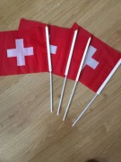 Flagi Szwajcaria 4 sztuki na patyku 27/20 cm 