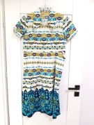 powojenna sukienka z lat 60tych biała retro vintage stara 38M we wzory