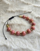 Różowo-czerwona bransoletka z gliny polimerowej