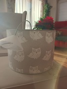 Stylowa lampa z abażurem w sowy – stan bardzo dobry