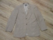 H&M beżowa jasna męska marynarka żakiet 100% len _ 50