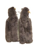 Futerko Futro bezrękawnik Damski L Szary