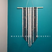 Makrama ścienna duża - szara - handmade Bydgoszcz