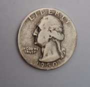 Ćwierćdolarówka Waszyngtona 1950 moneta 25 centów