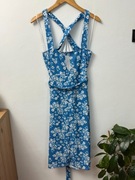 Sukienka codzienna z paskiem letnia kwiaty na lato midi Quiz 46 xxxl 3XL