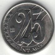 Wenezuela 25 centimos 2007 - 20 mm - płaskie bicie - nr 3