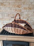 Kosz wiklinowy kominkowy na drewno 