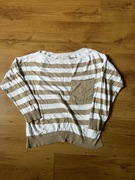 biała bluzka z beżowymi paskami by o la la rozmiar uniwersalny wysyłka dziś