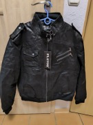 Kurtka motocyklowa ze skóry vintage XL Flavor czarna 