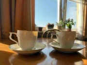 Zestaw porcelanowych 2 filiżanek i spodków Rosenthal Sanssouci Gold