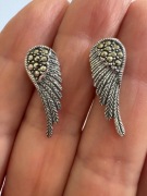 Nowe Srebrne Kolczyki z Markazytami 925