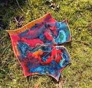 Patera ceramiczna handmade liść