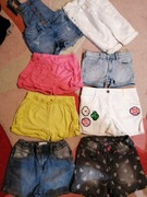 Krótkie spodenki dziewczęce szorty i ogrodniczki roz 122  firmówki 