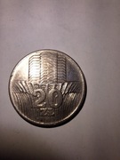Moneta 20 zł 1976 r ładna wieżowiec i kłos